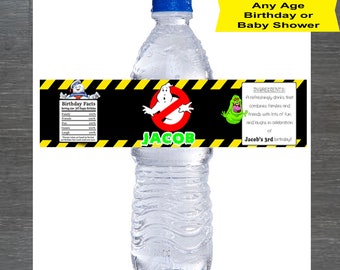 Ghostbusters Party Wasserflaschenetikett, Ghostbusters Geburtstagsetikett, Ghostbusters Party Etikett, Ghostbusters Party einladen, Slimer Party, Kugelfisch