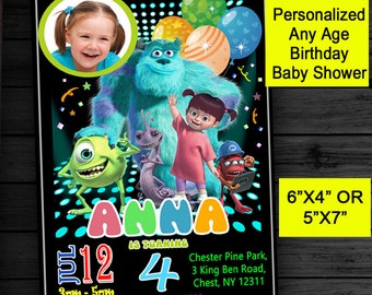 Monsters Inc. Invitation , Monster PERSONALIZED Monsters Birthday Invitation Digital Printable Invitation Baby Shower Invitation