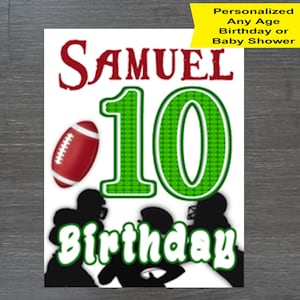 Football Birthday Shirt Iron On Transfer, PERSONALIZED Football Iron On, Digital DIY Shirt top, Football Party, NFL, Birthday Boy Iron On