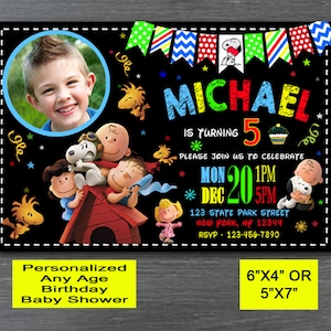 Snoopy Invitation, Peanuts Invitation, Snoopy Invite, Snoopy Party, Charlie Brown Invitation, Snoopy Party