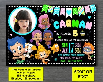 Bubble Guppies Invitation | Bubble Guppie Birthday Party | Personalized Bubble Guppies Invite | Printable Invitation
