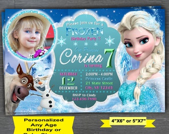 Frozen Invitation, PERSONALIZED Frozen Birthday Invitation, Frozen Invite, Frozen Birthday Party, Princess invitation,Olaf, Printable