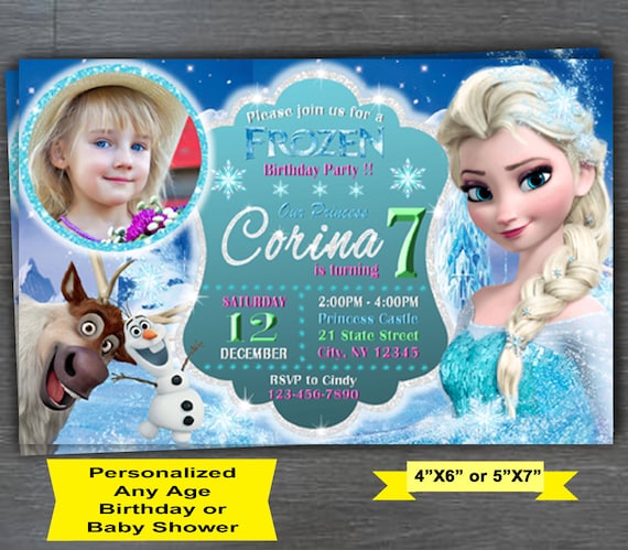 Frozen Invitation, PERSONALIZED Frozen Birthday Invitation, Frozen Invite, Frozen Birthday Party, Princess invitation,Olaf, Printable