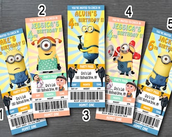 Minions Ticket Invitation PERSONALIZED Minions Birthday Invite Minions Invitation Printable Minions Baby Shower Invitation