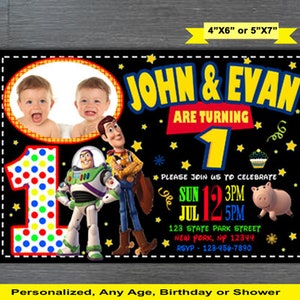 Toy Story Invitation, Toy Story Birthday Invite, Toy Story Birthday Invitation,Toy Story Birthday Party Invite, Twins Party Printable