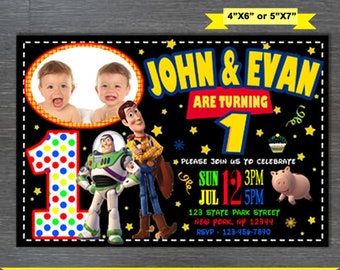 Toy Story Invitation, Toy Story Birthday Invite, Toy Story Birthday Invitation,Toy Story Birthday Party Invite, Twins Party Printable