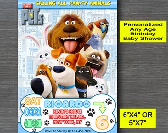 Secret Life of Pets Invitation, The Secret Life of Pets Invitation, Pets Invite, Secret Life of Pets Birthday, Pets Invitation, Pets Party