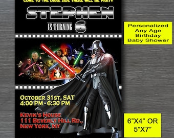 Star Wars Invitation, Darth Vadar, Star Wars Invite,Star Wars Birthday Invitation,Star Wars Birthday Party Invite, Star Wars Party Printable