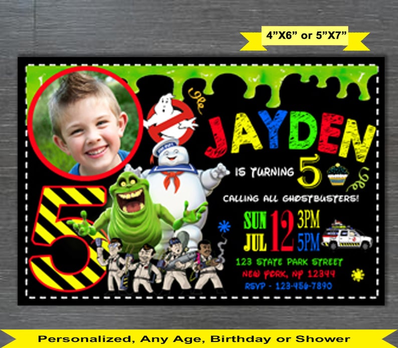 Ghostbusters Invitation Ghostbusters Birthday Etsy