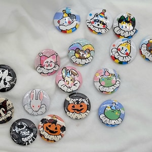 Hand Painted Clown Buttonpins (Small)