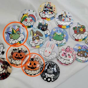 Hand Painted Clown Buttonpins (Large)