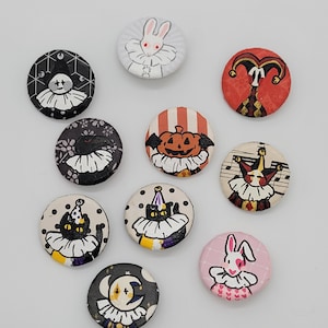 Upcycled Clown Button Pins
