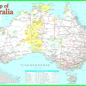 Australien Karte A3 Größe Lernen Lernposter Wandkarte