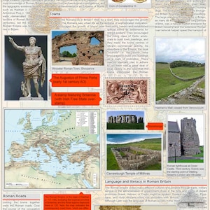 Roman Britain A2 Größe Laminiert Kinder Lernen Bildung Schule Typ Geschichte Poster Wandkarte