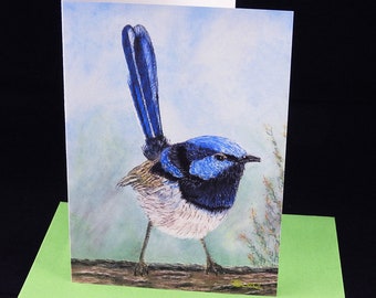 Little Blue Wren Greeting Card
