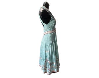 Temperley London Mint Green Embroidered Halter Dress, New with Tags - Size IT 42 / UK 10 Temperley London Mint Green Embroidered Halter Dress, New with Tags - Size IT 42 / UK 10