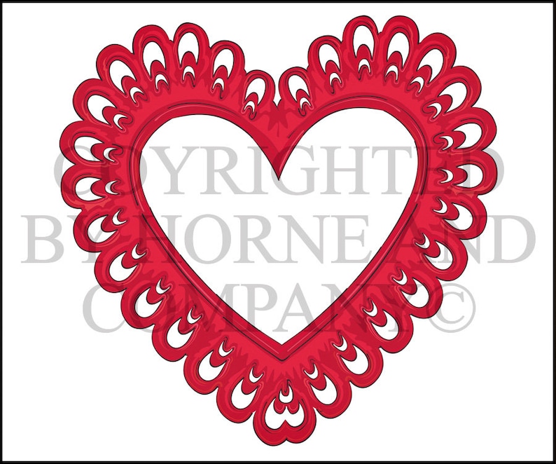 Vector Clipart Of Valentine Heart 0001 Etsy
