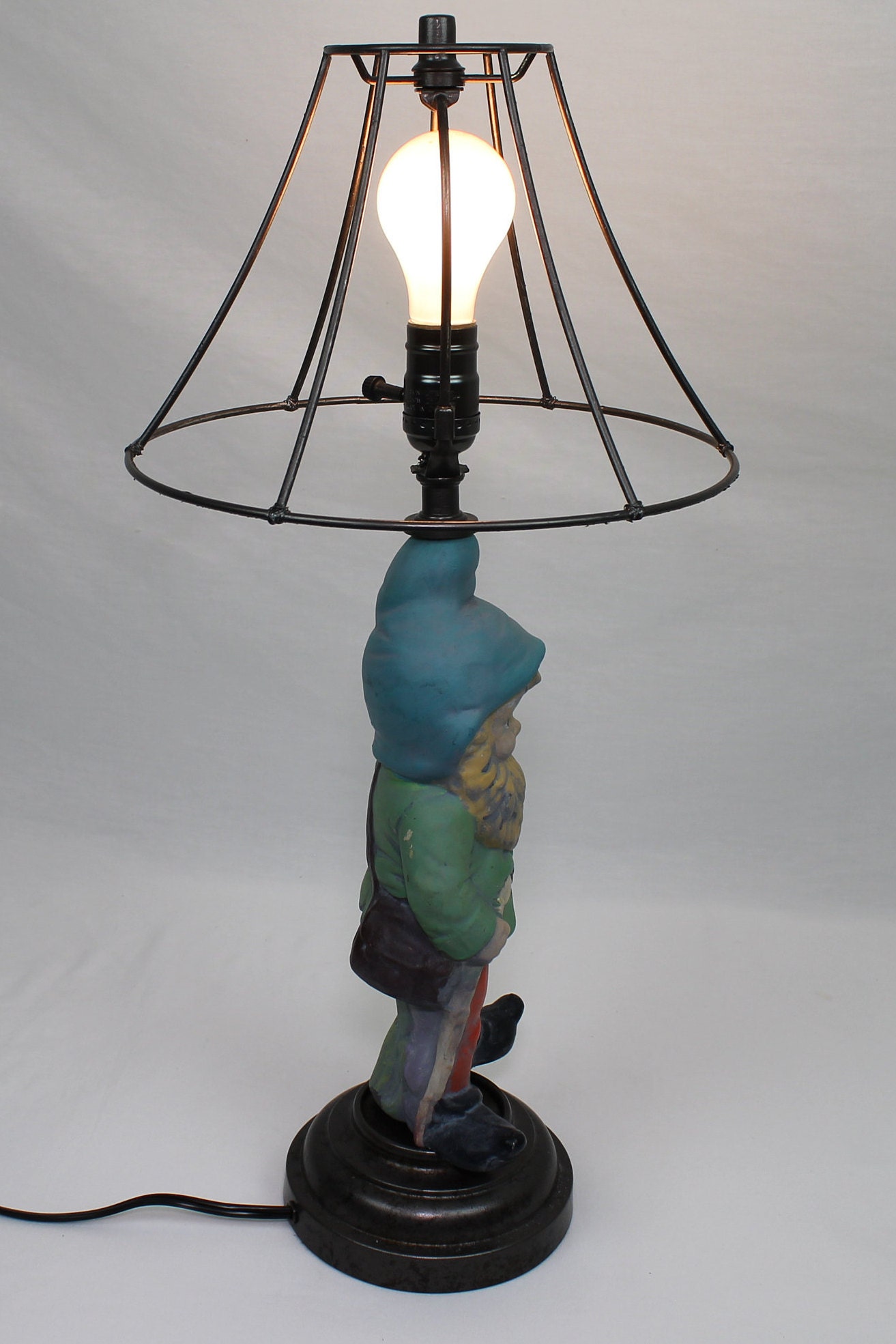 Vintage Gnome Lamp Etsy