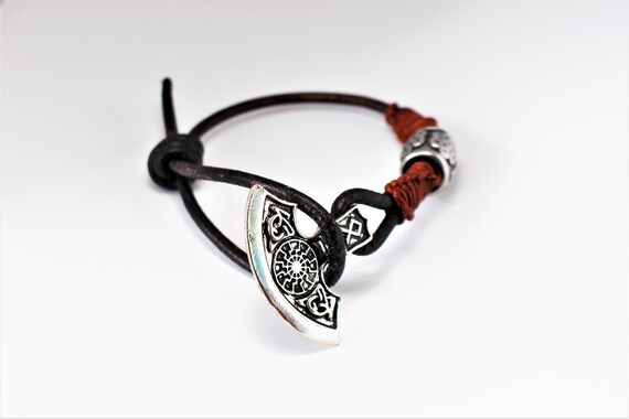 Men S Women S Nordic Viking Bracelet With Viking Knot Etsy