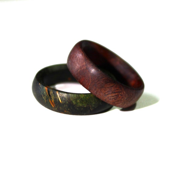 Stabilized Double Dyed Maple Wood Rings, Made from Maple Wood Burl