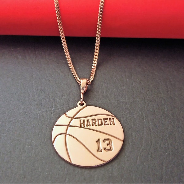 Basketball Necklace Personalized, Custom Basketball Necklace, Basketball Coach Gift, Basketball Player Gift, Basketball Pendant, Number Gift