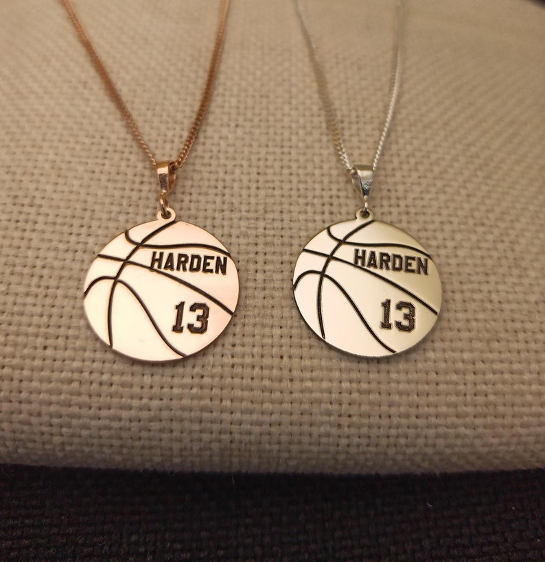 Basketball Necklace Personalized Custom Basketball Necklace Etsy