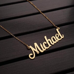 Gold Plated Name Necklace, Custom Name Necklace, Personalized Name Necklace, Birthday Gift for Her, Mothers Day Gift, Gift for Mom