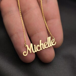 Personalized Name Necklace: 14K Gold Plated Sterling Silver