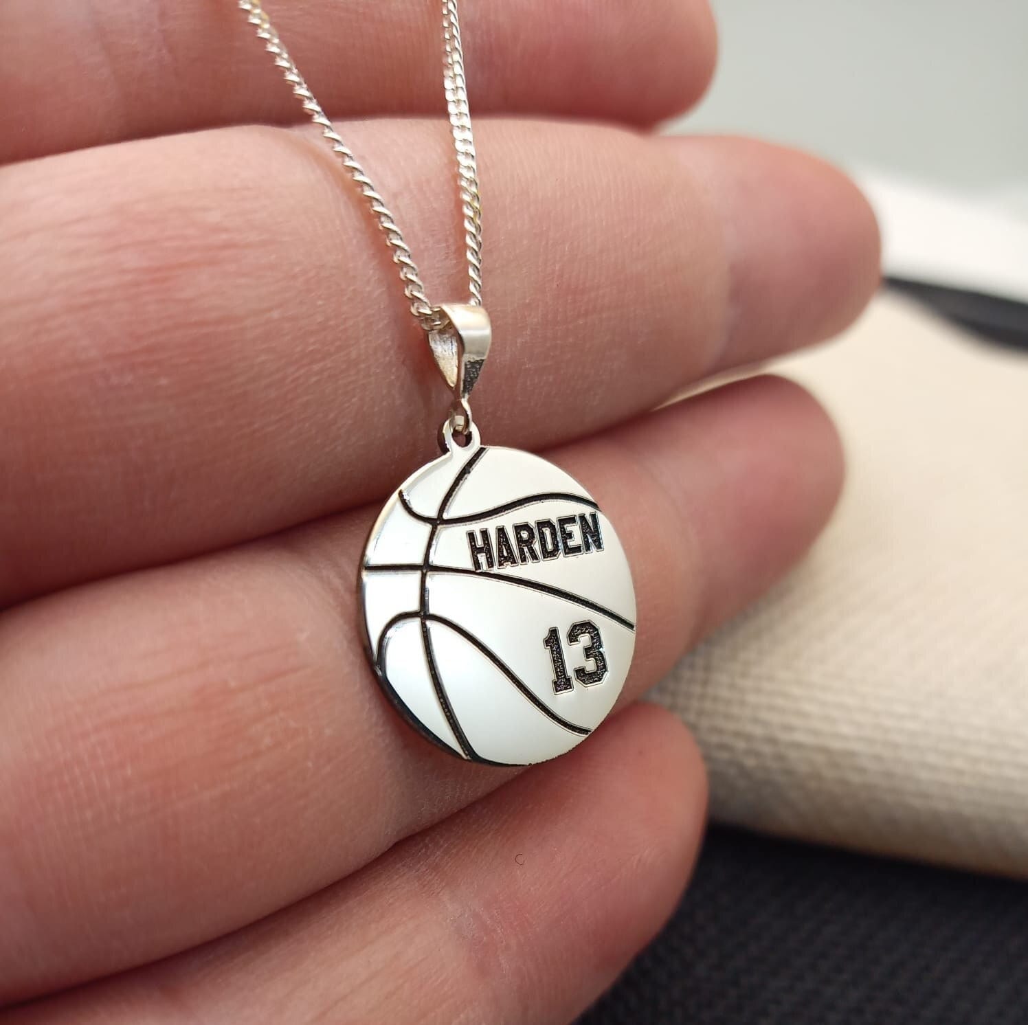 Basketball Necklace Personalized, Custom Basketball Necklace, Basketball Coach Gift, Basketball Player Gift, Basketball Pendant, Number Gift