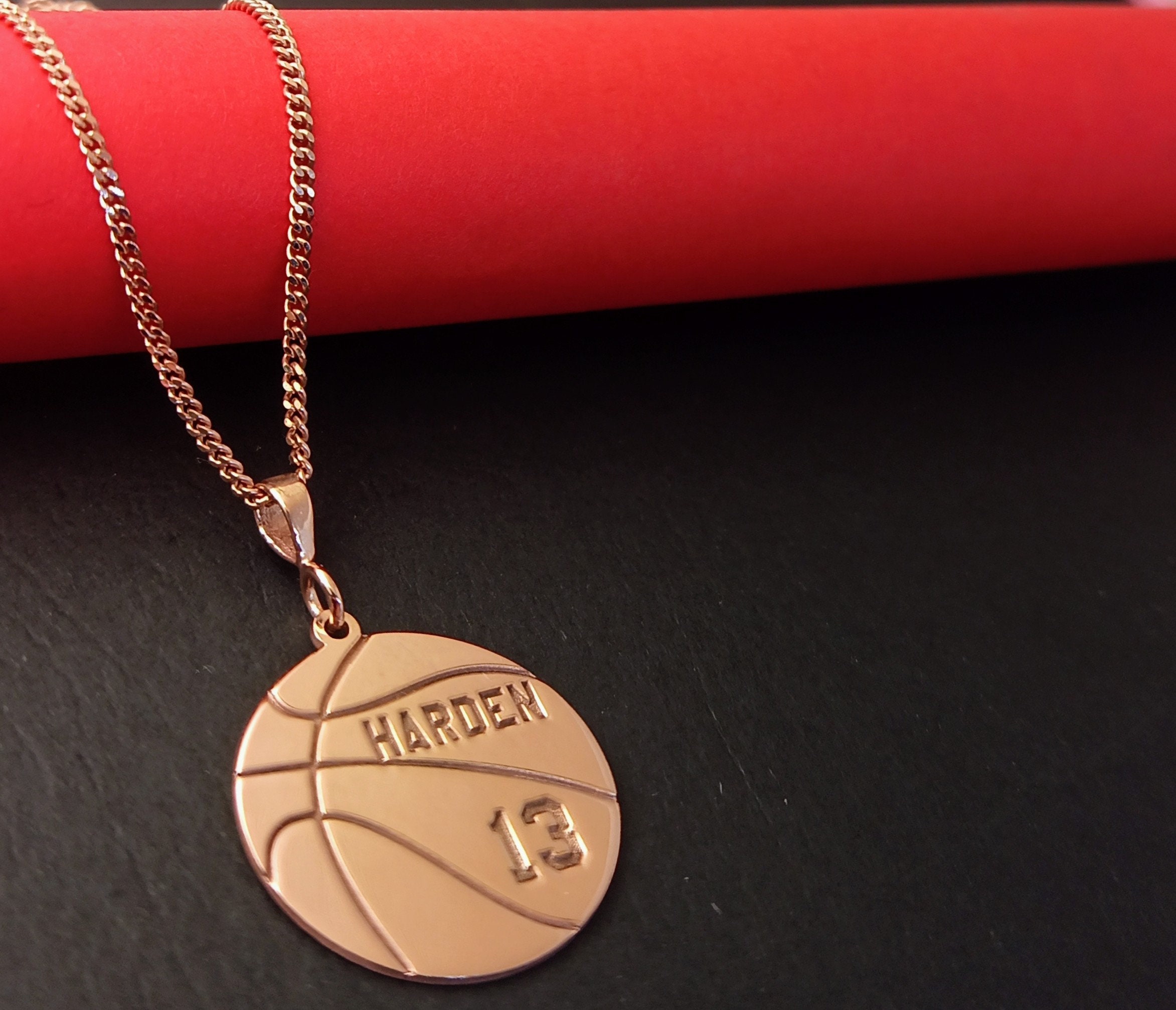 Basketball Necklace Personalized, Custom Basketball Necklace, Basketball Coach Gift, Basketball Player Gift, Basketball Pendant, Number Gift