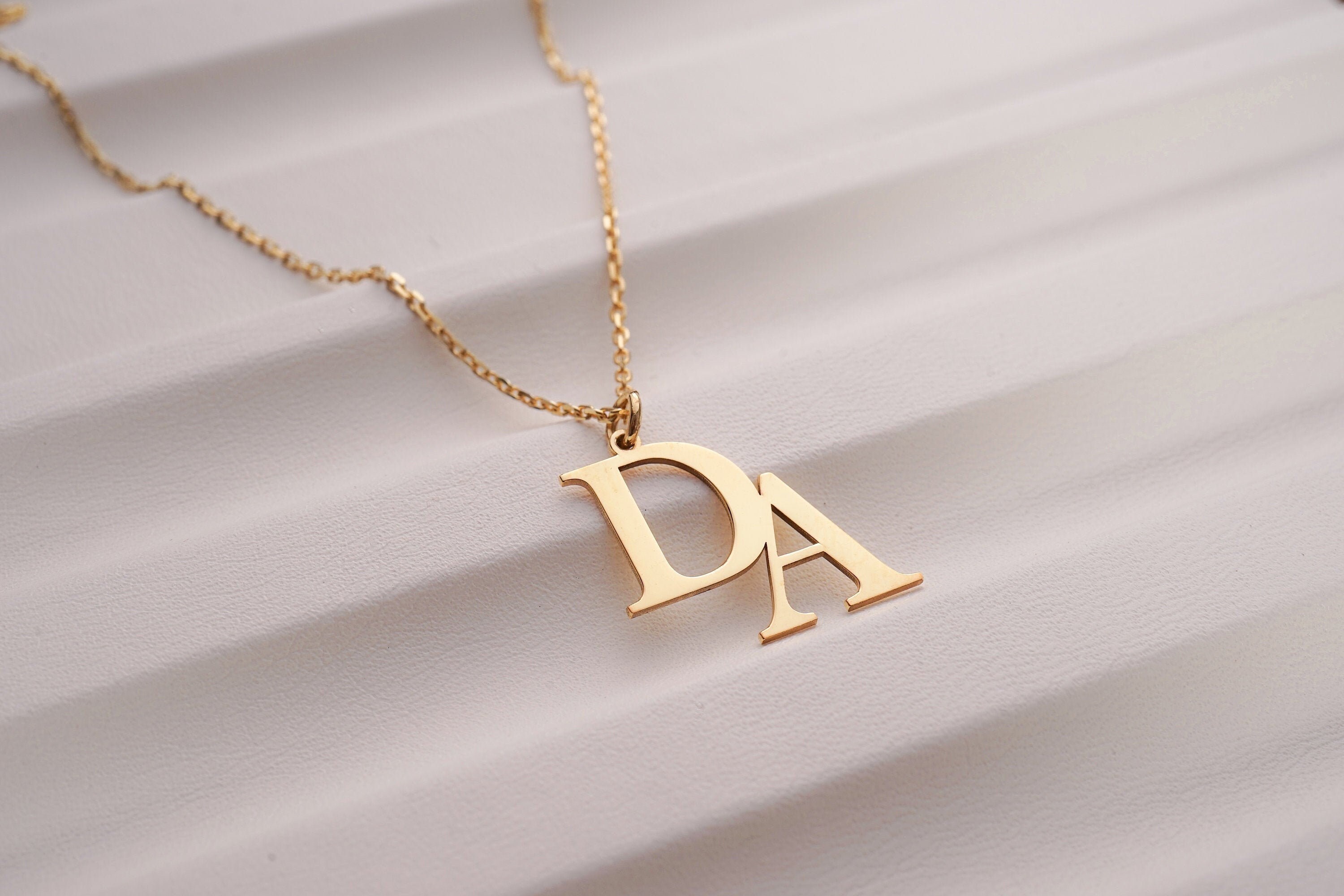 Gold Name Necklace Initial Necklace Custom Jewelry Etsy