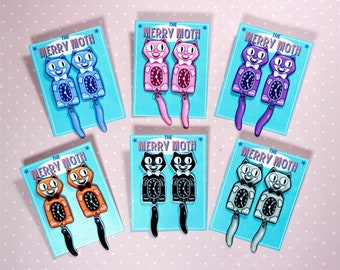 Kitty Clock Earrings