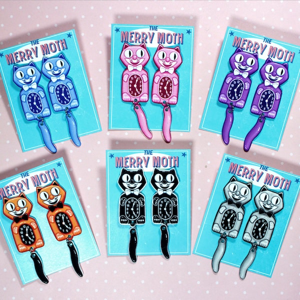 Kitty Clock Earrings