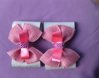 Hair Bow 4.5" with French Barretts