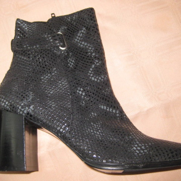 Snake Leather Ankle Boots