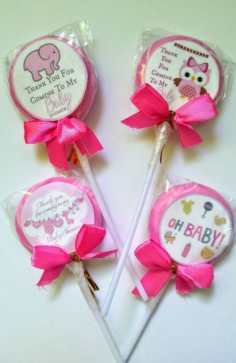 Set Of 10 Pink Girl Baby Shower Lollipops Baby Shower Party Etsy