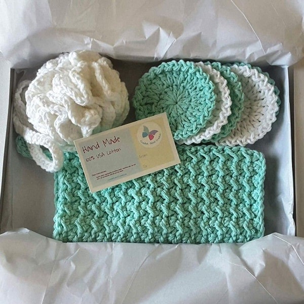 Crochet Pattern with Instructions Step by Step to make your own Spa Bath Scrubbies and Bath Puff Set (PDF)