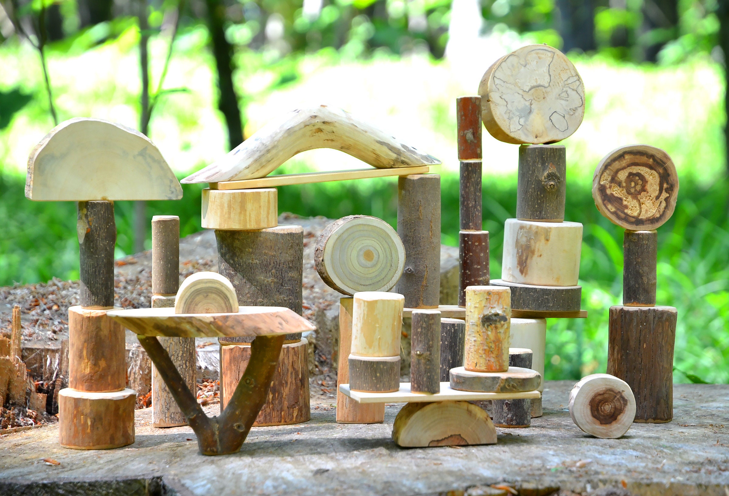 Natural Building Blocks 10 Types of Wood in One Tree Blocks - Etsy New  Zealand