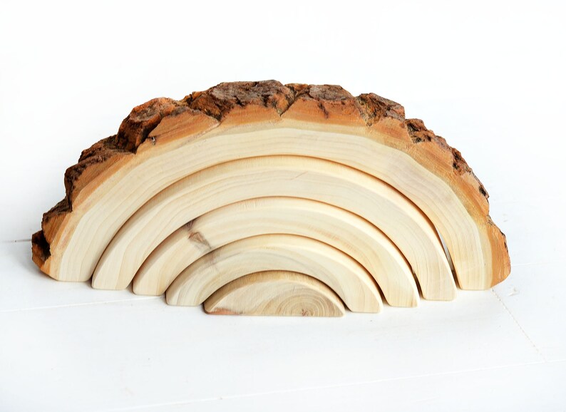 natural wood stacking toy