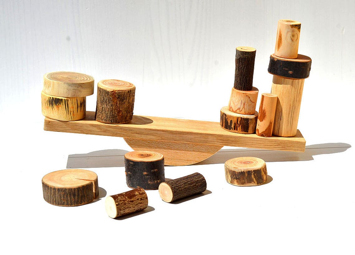 Wooden balance toy Wood balancing toy Set of learning toys Etsy