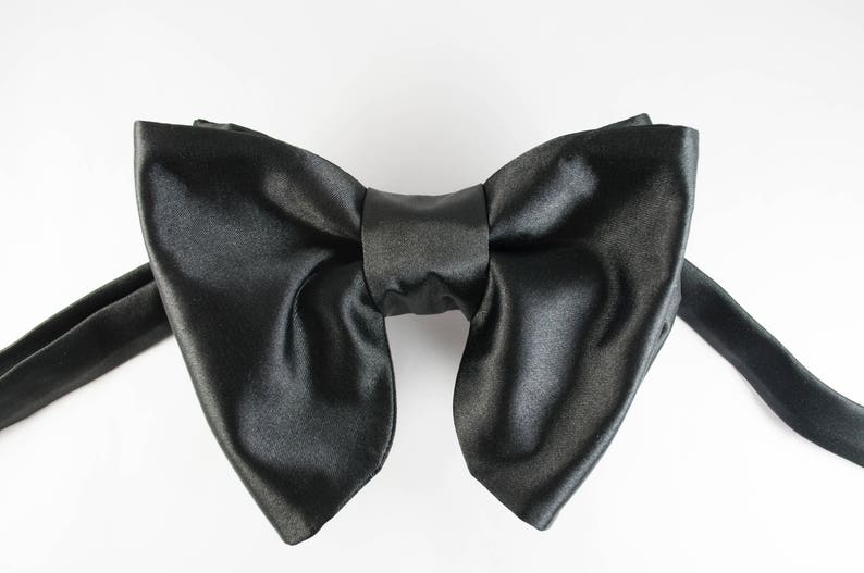 Oversized Bow tie, Large bow tie Black bow tie for wedding Tom Ford style image 3