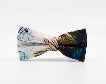 Peacock Bow Tie: Handmade Bird Bowtie