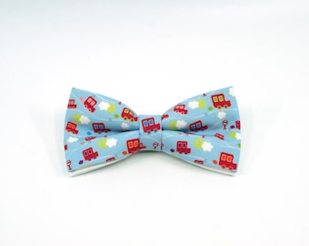 Blue Cars Bow Tie: Something Blue Wedding, Adjustable Pre-Tied Bowtie