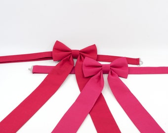 Mommy and me bows, Red and pink bow ties set
