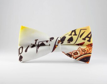 Hommes-noeud - noeud papillon pour mens, Gambler noeud papillon, noeud papillon jaune, Poker homme noeud papillon, Unique BowTies livraison gratuite cravate, cadeau de cartes, cartes de noeud papillon