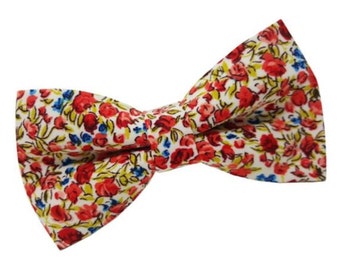 Floral Bow Tie: Handmade Orange & Yellow Flower Bowtie