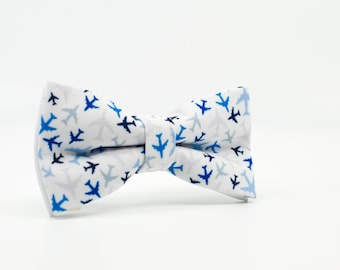 Blue BowTie, Airplane bow tie, Gift for pilot, Traveler gift