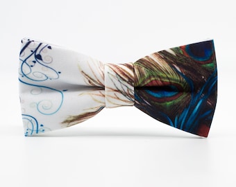 Peacock Bow Tie Set: Father and Son Wedding Bowties