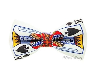 Nœud papillon pour homme Nœud papillon unique fait main Nœud papillon réglable Nœud papillon pré-noué Nœud papillon roi Cartes de poker Nœud papillon Gambler Nouveau