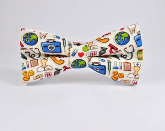 Doctor bow tie, Gift for doctor, Doctor wedding, Colored bowtie